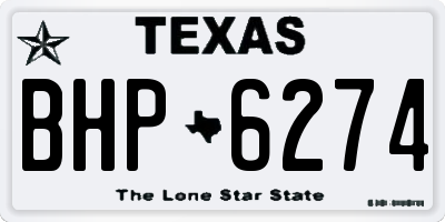 TX license plate BHP6274