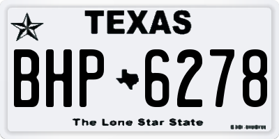 TX license plate BHP6278
