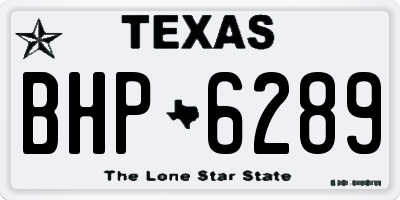TX license plate BHP6289