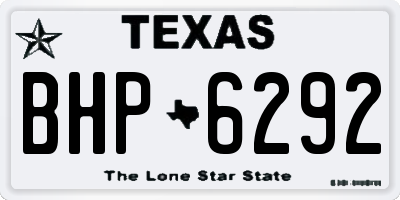 TX license plate BHP6292