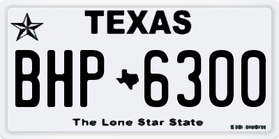 TX license plate BHP6300