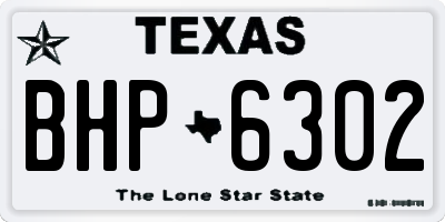 TX license plate BHP6302
