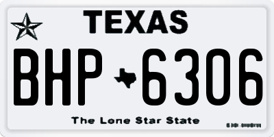 TX license plate BHP6306