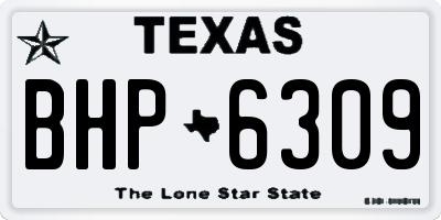 TX license plate BHP6309