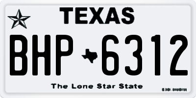 TX license plate BHP6312