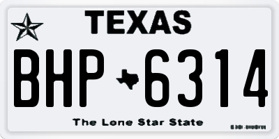 TX license plate BHP6314