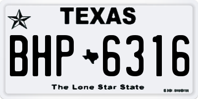 TX license plate BHP6316