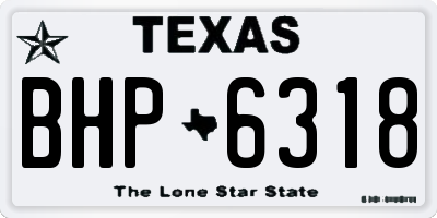 TX license plate BHP6318