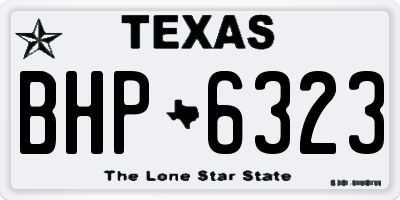 TX license plate BHP6323