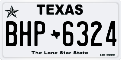 TX license plate BHP6324