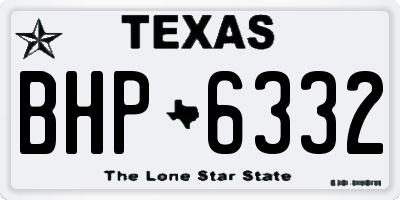 TX license plate BHP6332