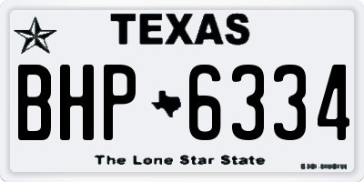 TX license plate BHP6334