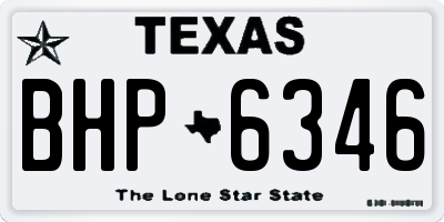 TX license plate BHP6346