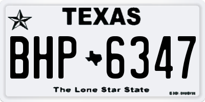 TX license plate BHP6347