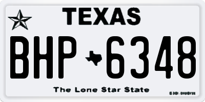 TX license plate BHP6348
