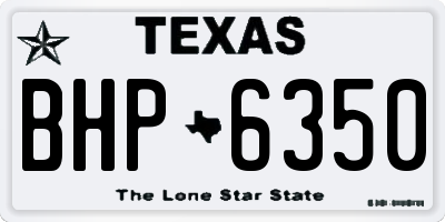 TX license plate BHP6350