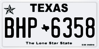 TX license plate BHP6358