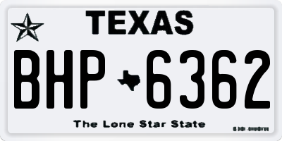 TX license plate BHP6362