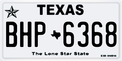 TX license plate BHP6368