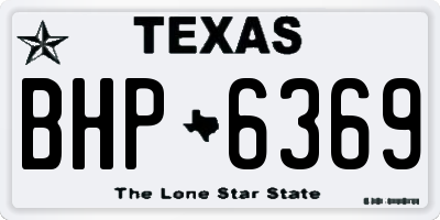 TX license plate BHP6369