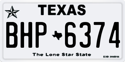TX license plate BHP6374