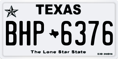 TX license plate BHP6376