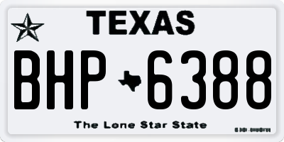 TX license plate BHP6388