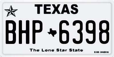 TX license plate BHP6398