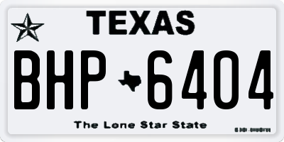 TX license plate BHP6404