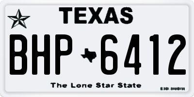TX license plate BHP6412