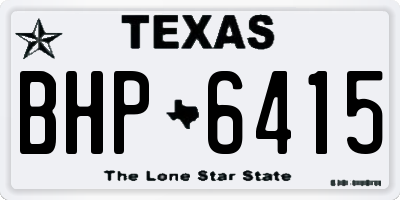 TX license plate BHP6415