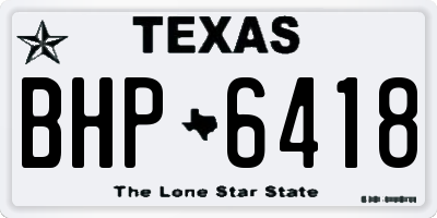 TX license plate BHP6418
