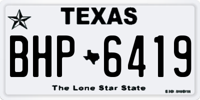 TX license plate BHP6419