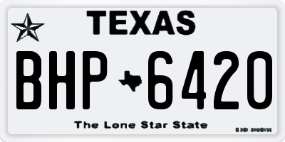 TX license plate BHP6420