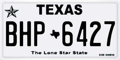 TX license plate BHP6427