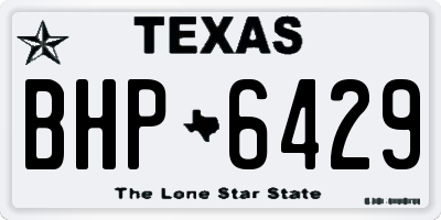 TX license plate BHP6429
