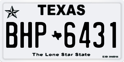 TX license plate BHP6431