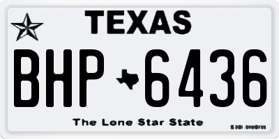 TX license plate BHP6436