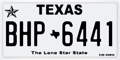 TX license plate BHP6441