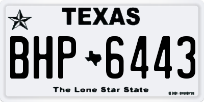 TX license plate BHP6443