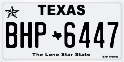 TX license plate BHP6447