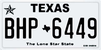 TX license plate BHP6449