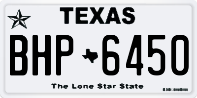 TX license plate BHP6450