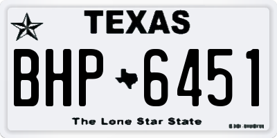 TX license plate BHP6451