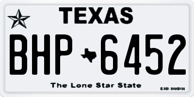 TX license plate BHP6452
