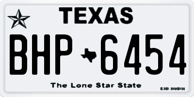 TX license plate BHP6454