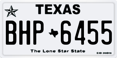 TX license plate BHP6455