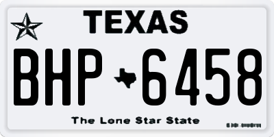 TX license plate BHP6458