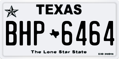 TX license plate BHP6464