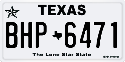TX license plate BHP6471